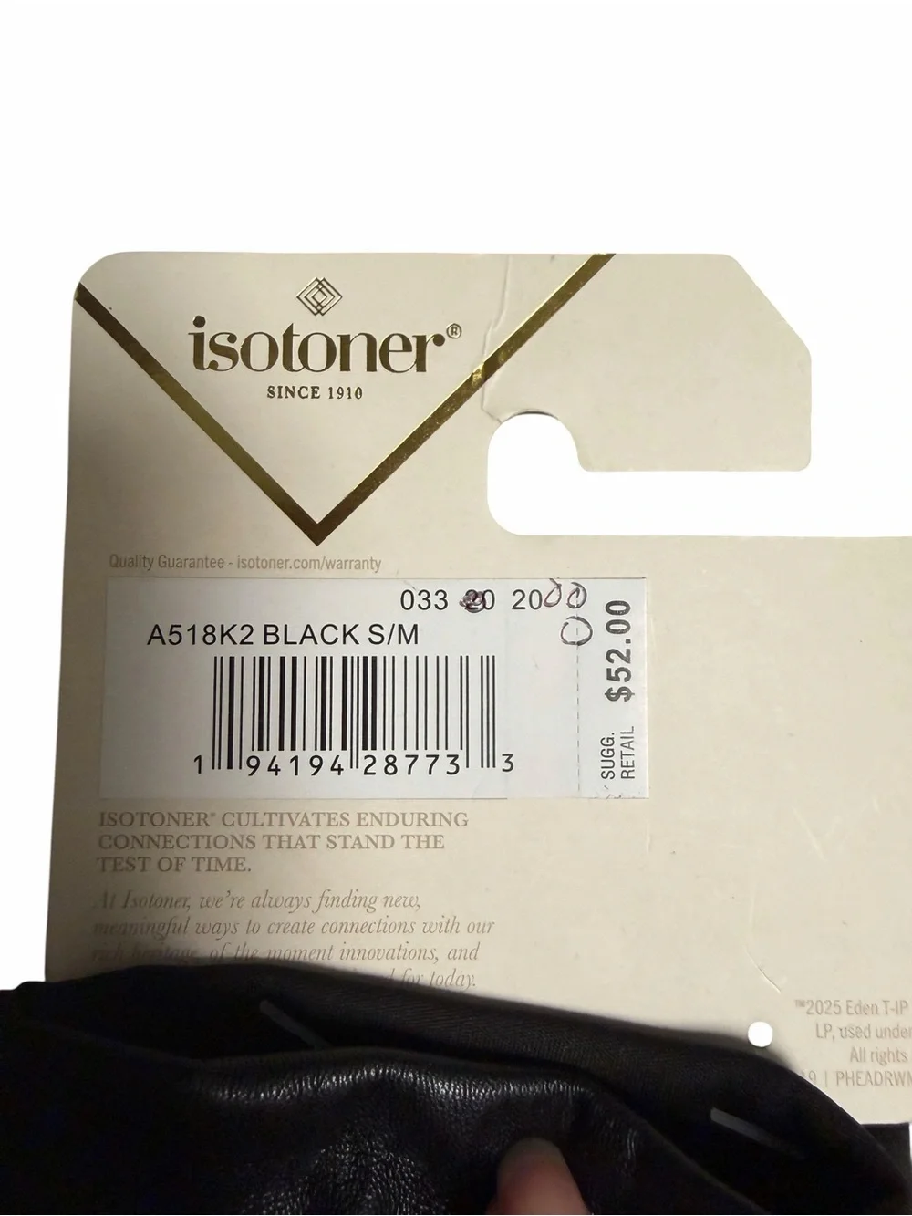 Isotoner Women’s Black Touchscreen Gloves S/M New with Tags